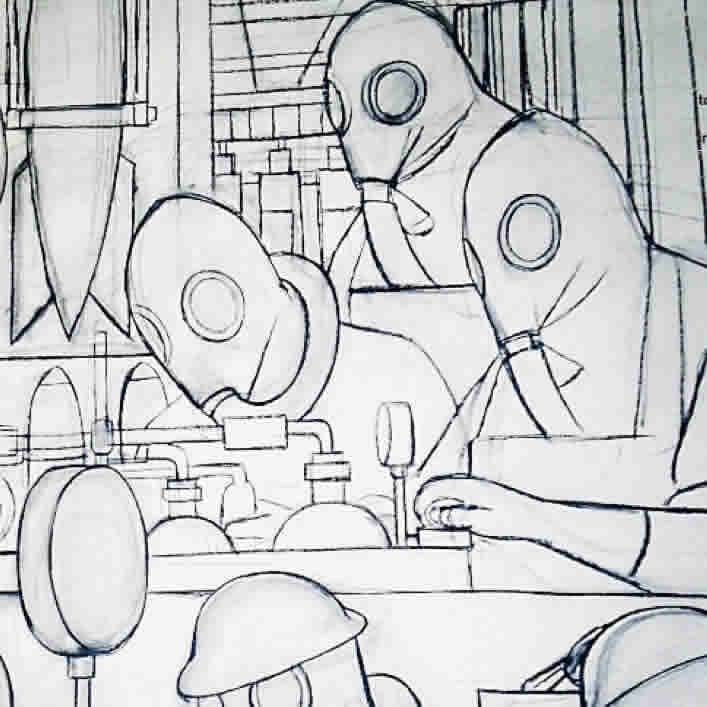 Boceto de Diego Rivera en Polanco, CDMX